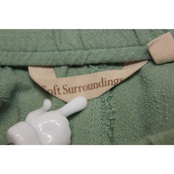 Soft Surroundings women's relaxed fit elastic waist ankle crop linen blend pants - Picture 7 of 9